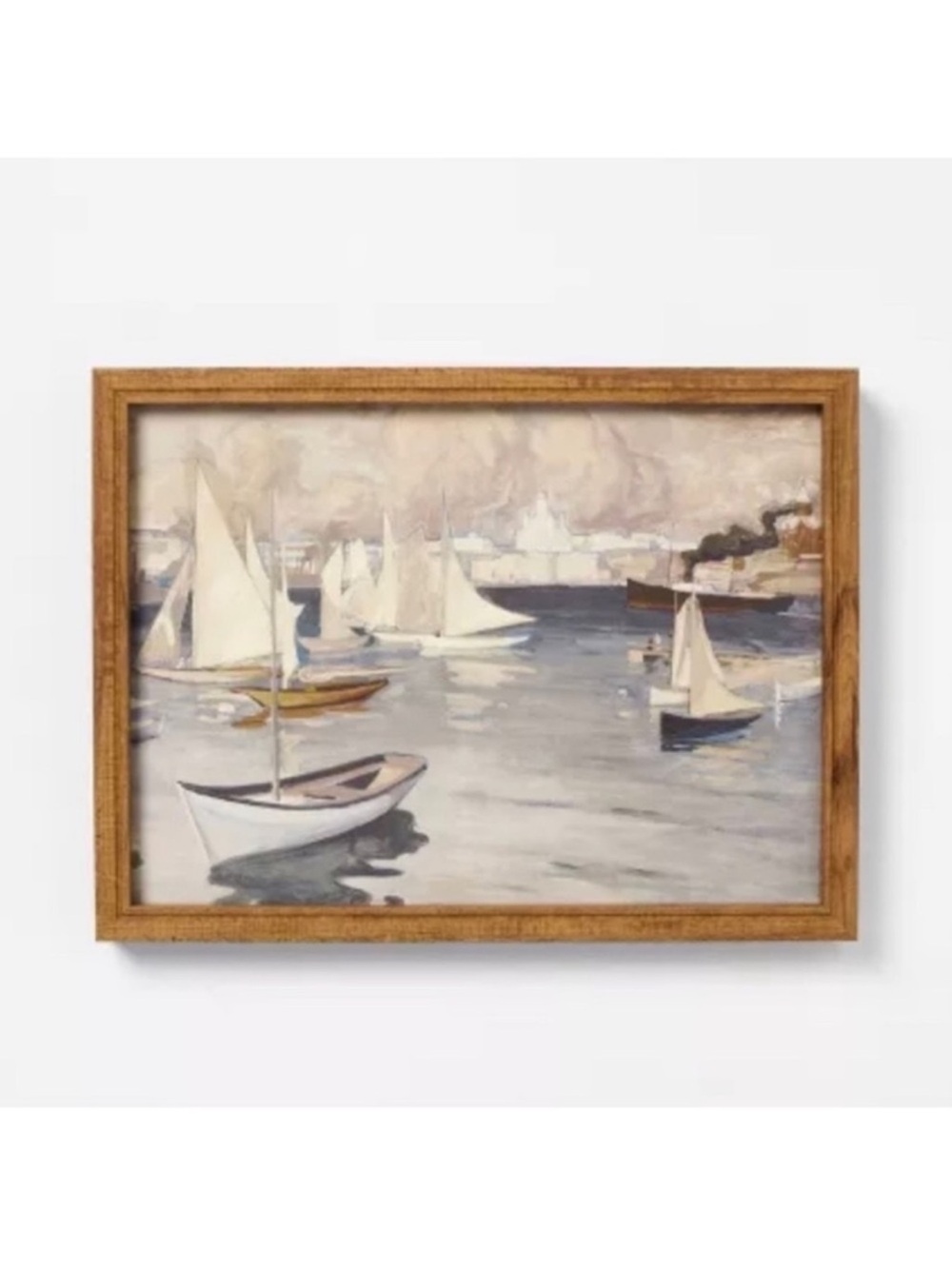 Studio McGee 16” x 12” Framed Boats Canvas Board
